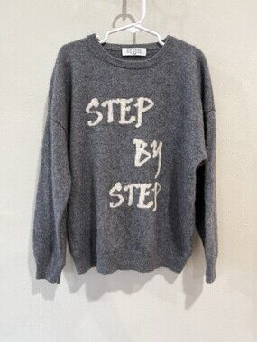 Kid Goyo Girls Sweater 7-8 Years 7 8 100% Cashmere Gray Long Sleeve Pullover
